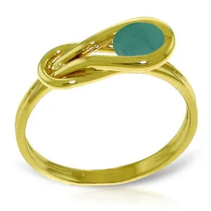 0.65 Carat 14K Solid Yellow Gold Ring Natural Emerald