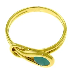 0.65 Carat 14K Solid Yellow Gold Ring Natural Emerald