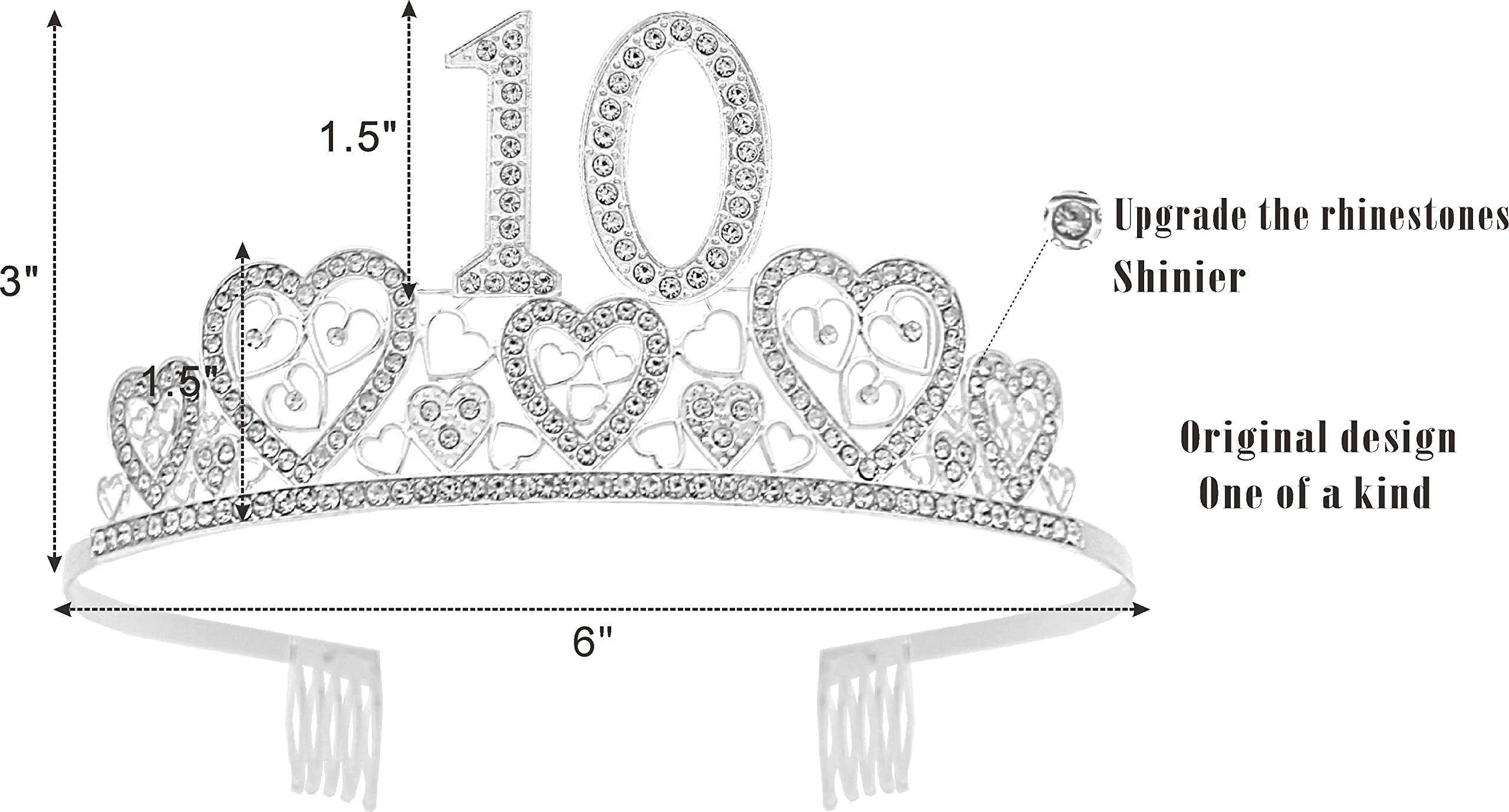 10th Birthday, 10th Birthday Gifts for Girl, 10th Birthday Tiara and Sash, 10th Birthday