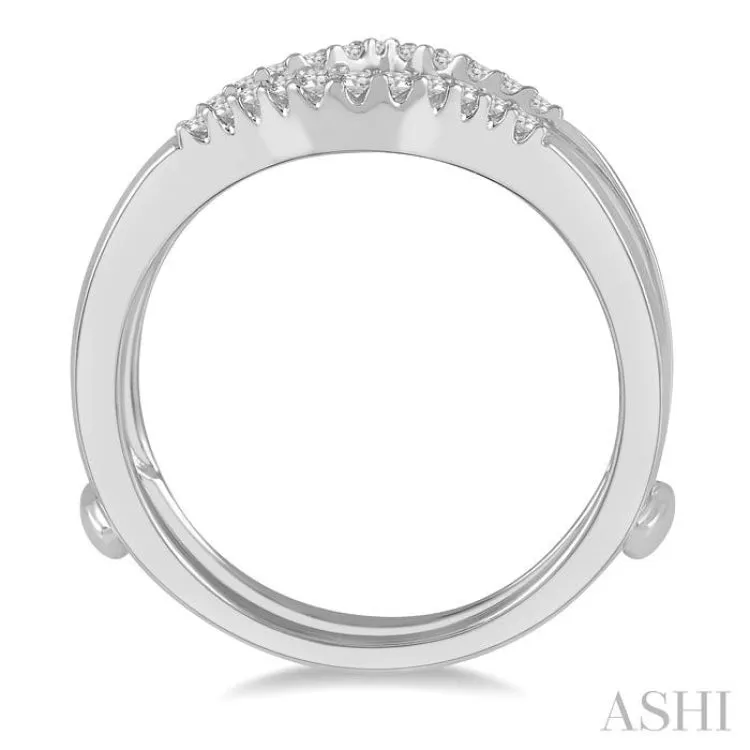 1/3 ctw Tiara Baguette and Round Cut Diamond Insert Ring in 14K White Gold