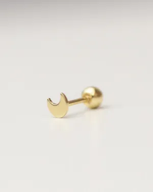 14k Crescent Moon stud