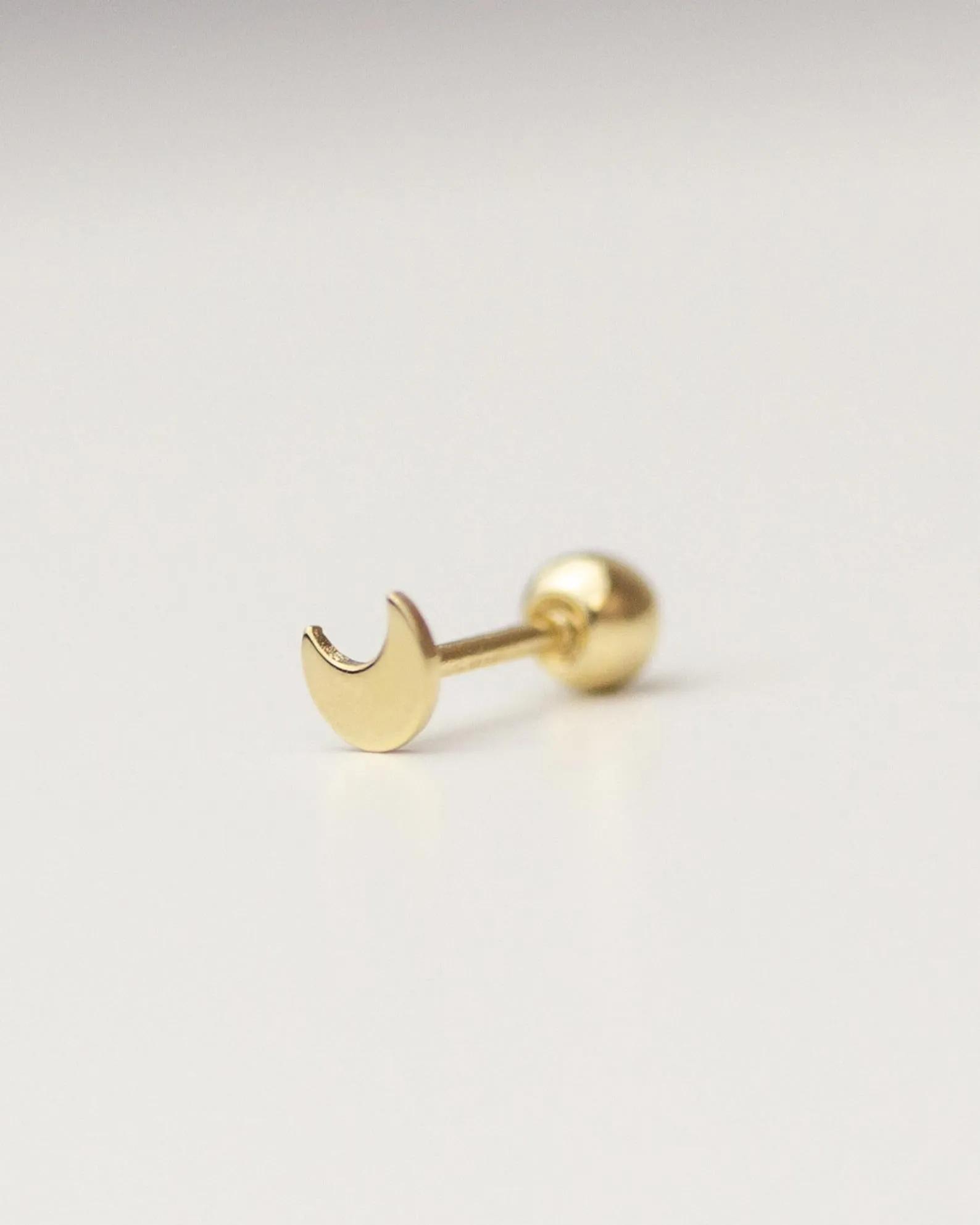 14k Crescent Moon stud