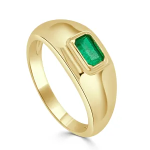 14k Gold & Green Emerald Ring - 0.64ct