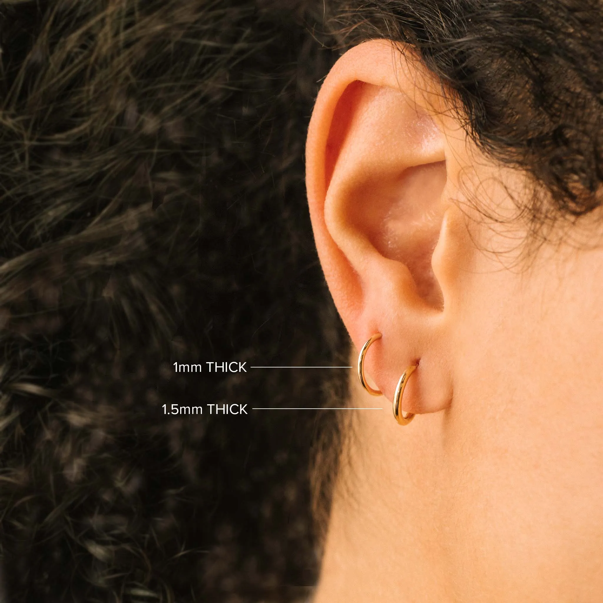 14k Gold Tiny Huggie Hoops