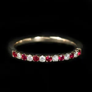 14K Yellow Gold 0.20 CTW Ruby and Diamond Band