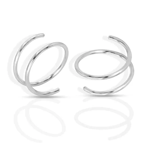 14kt yellow gold double hoop twist earring