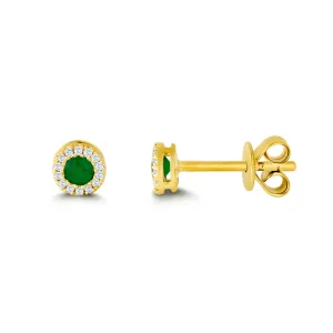 14KW 28D0.10CT,2EM0.20CT,EMERALD/DIAMOND ROUND ER (118E413988Y14EM1)