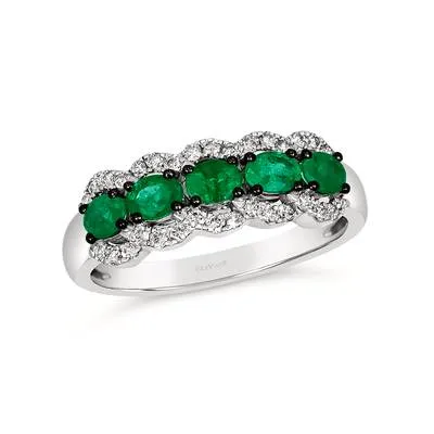 14KW Emerald & Diamond Ring w/ 0.73 ctw Em. & 0.26 CTW Dia.