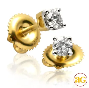 14KY 0.25CTW ROUND DIAMOND STUD EARRINGS