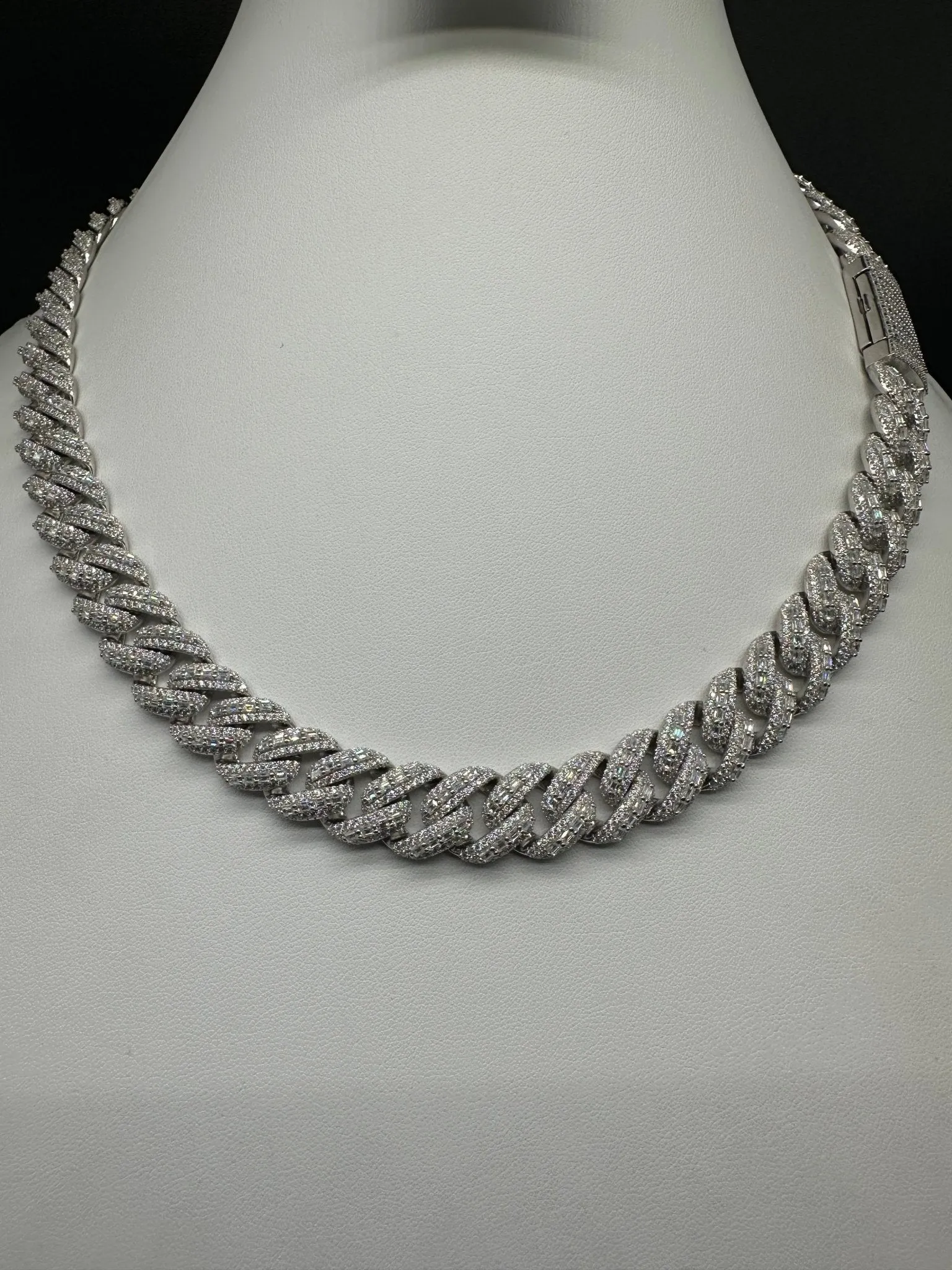 14mm Emerald Cut Moissanite Cuban Chain