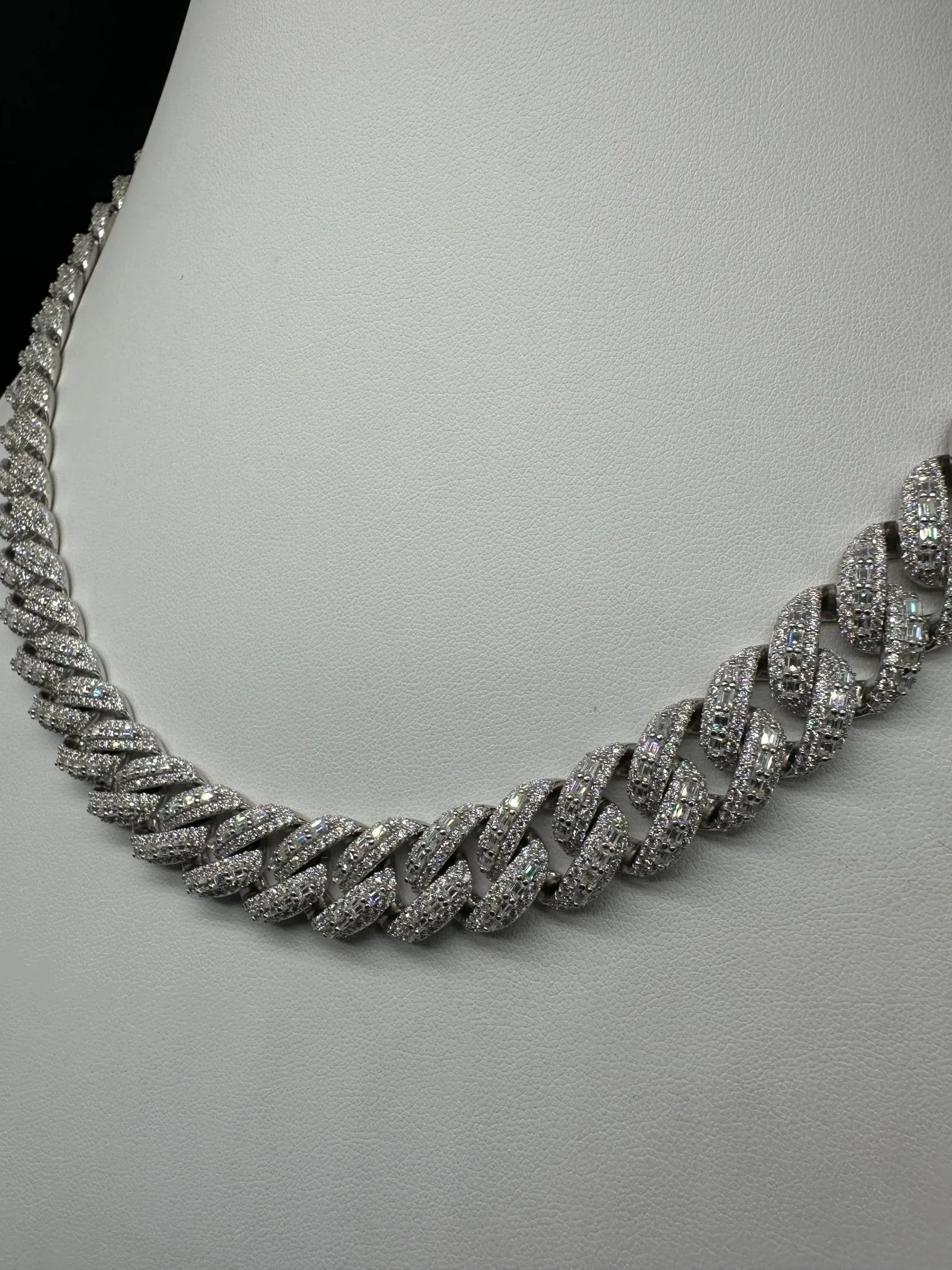 14mm Emerald Cut Moissanite Cuban Chain