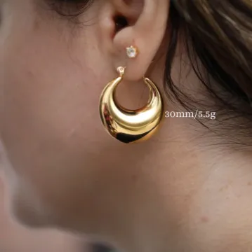 18K Gold-Filled Hollow Hoop Earrings