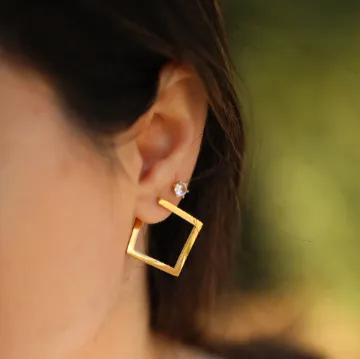 18K Gold-Filled Square Hoop Earrings