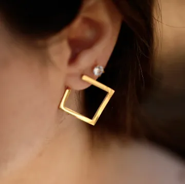 18K Gold-Filled Square Hoop Earrings