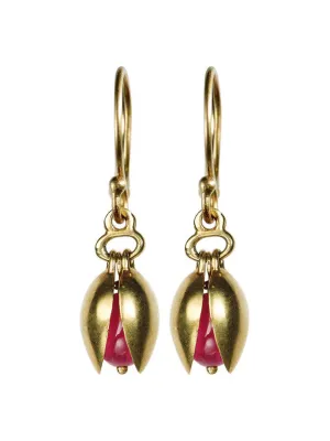 18kt gold and ruby earrings