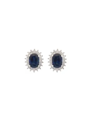 2.08ct Diamond 14K Gold Halo Stud Earrings