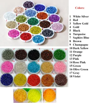 2/3/4mm 11/0 8/0 6/0 Silver Lined Seed Beads Clear Transparent Round Tiny Colorful Multi-Colored Loose Glass Beads DIY Jewelry Making Craft