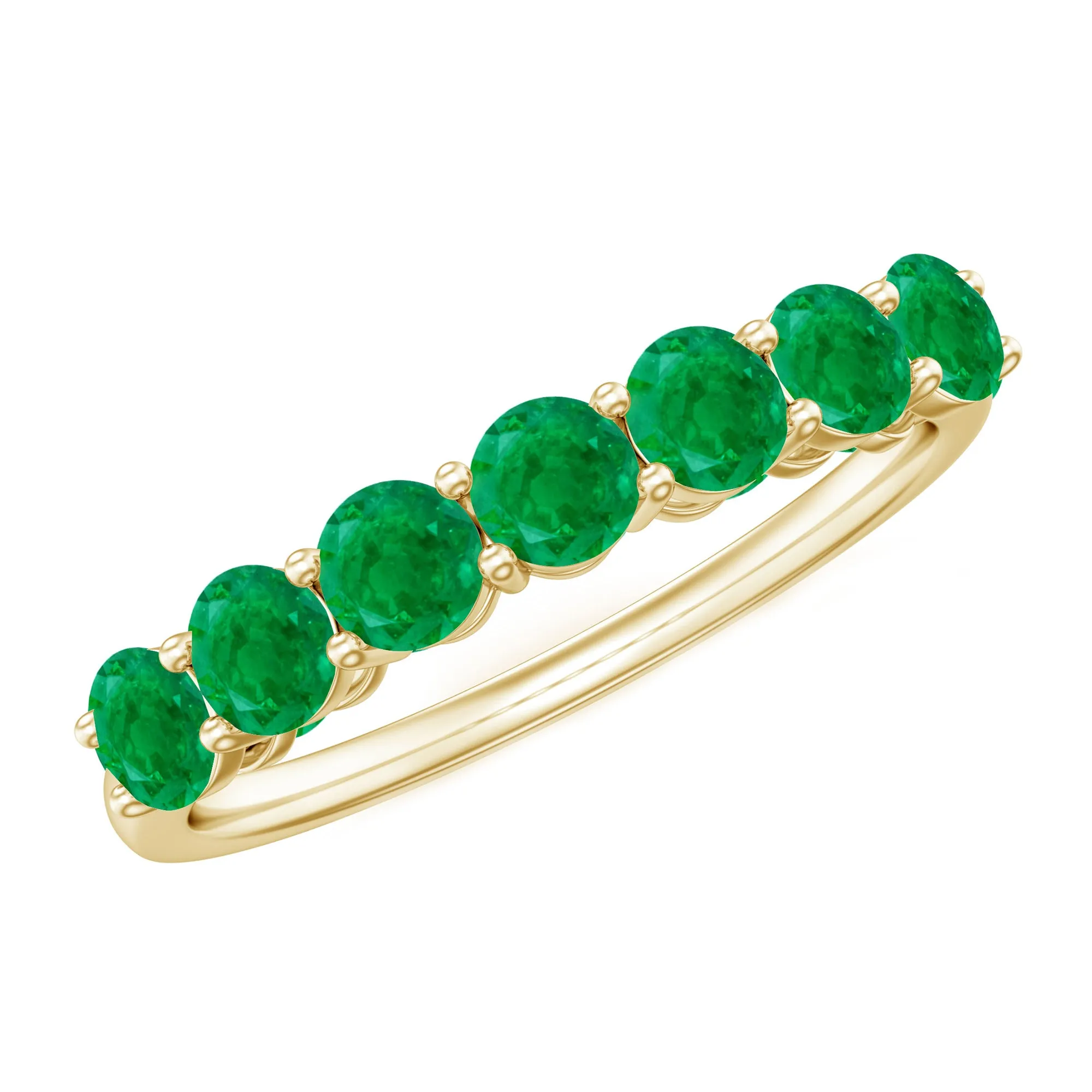 3/4 CT Seven Stone Emerald Ring for Women