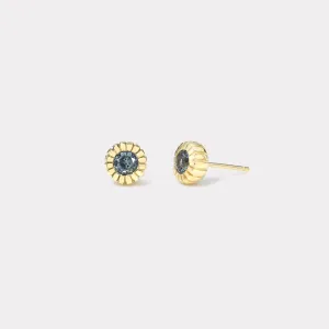 .98ct Green Sapphire Heirloom Bezel Stud Earrings