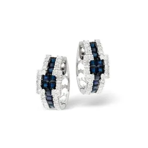 Acotis Diamonds 9K White Gold 0.42ct Diamond 1.17ct Sapphire Earrings F1773