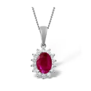 Acotis Diamonds Ruby Diamond 18K White Gold Pendant DCP05-RW