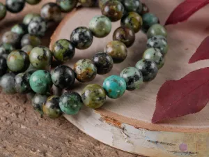 AFRICAN TURQUOISE JASPER Crystal Bracelet - Round Beads - Beaded Bracelet, Handmade Jewelry,  Healing Crystal Bracelet, E0588