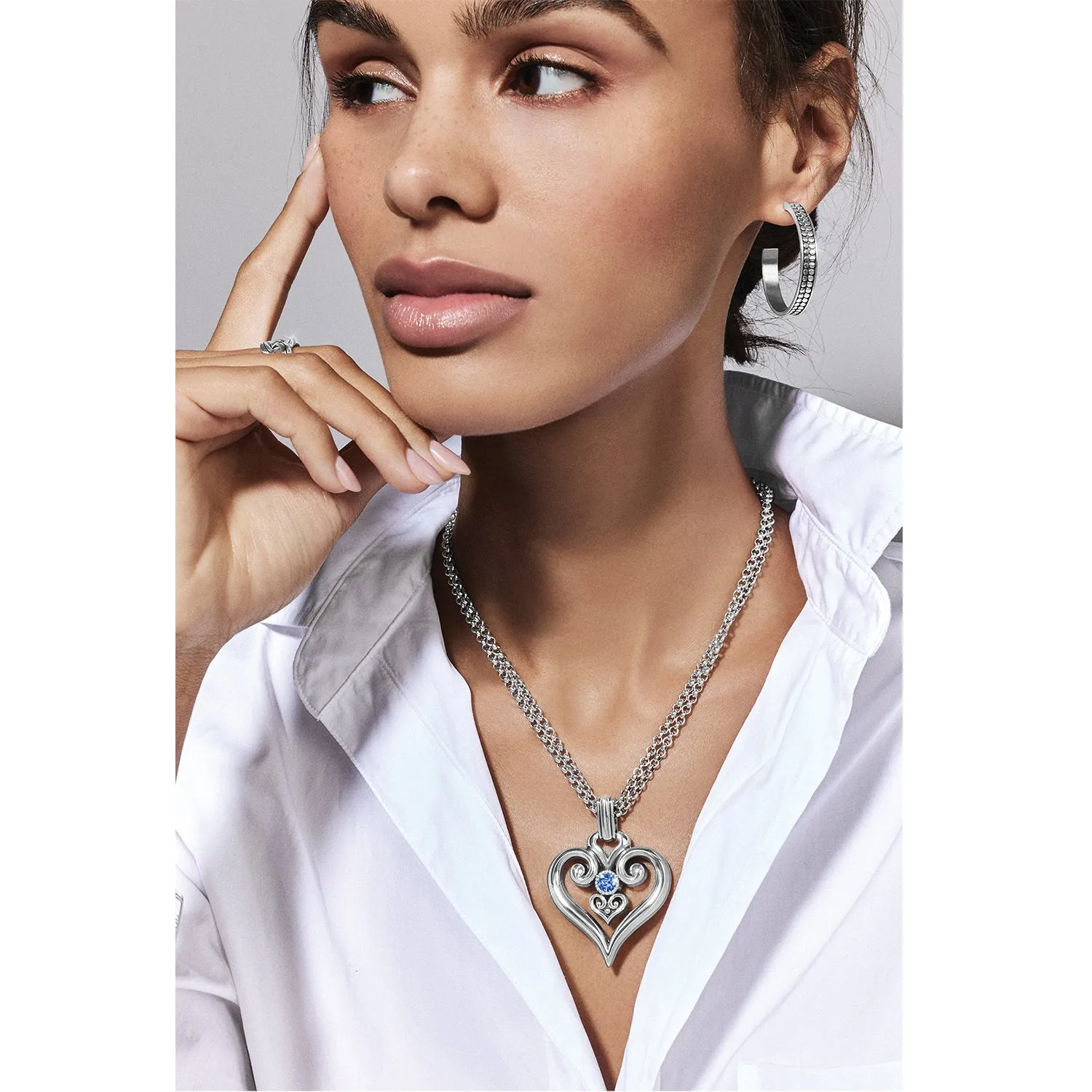 Alcazar Heart Glint Post Drop Earrings