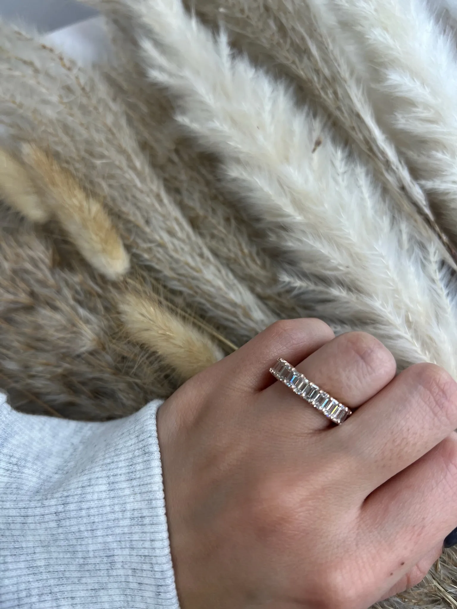 Alon - Emerald Cut  Eternity Band