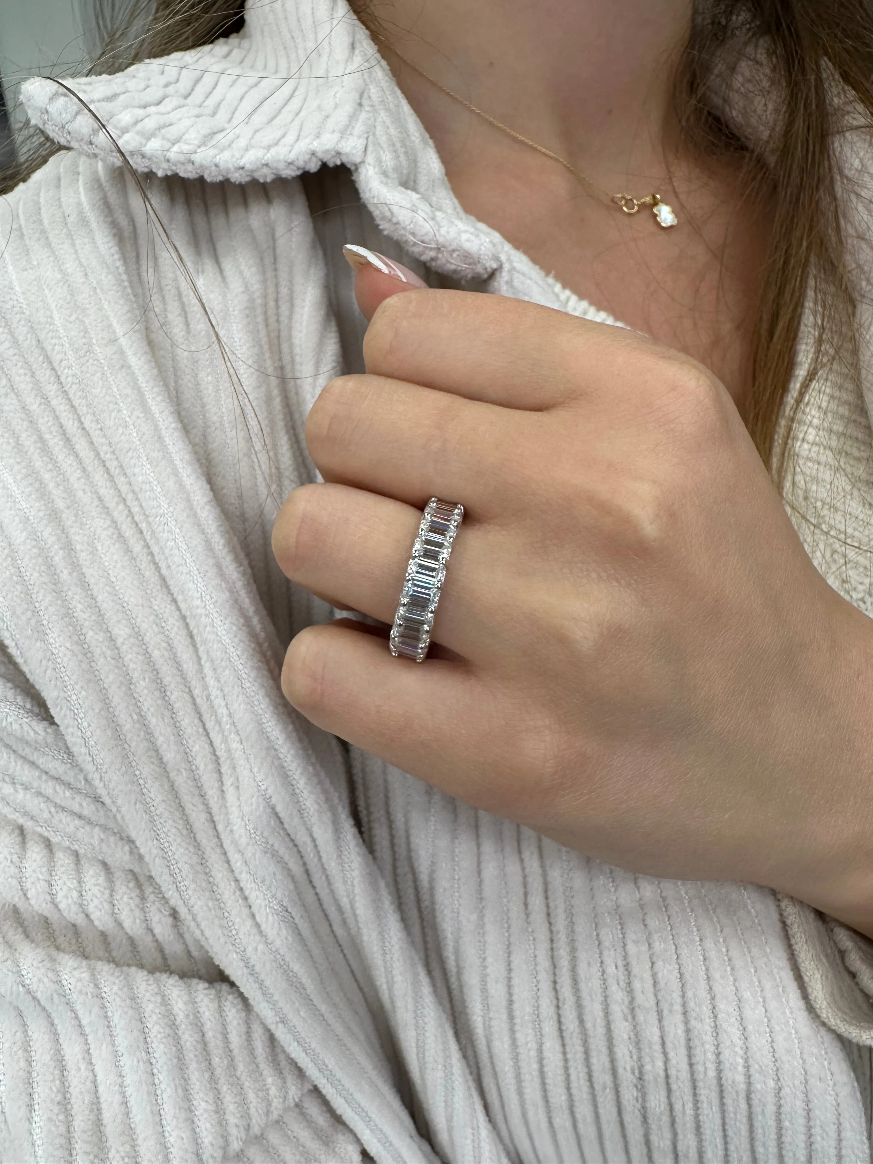 Alon - Emerald Cut  Eternity Band