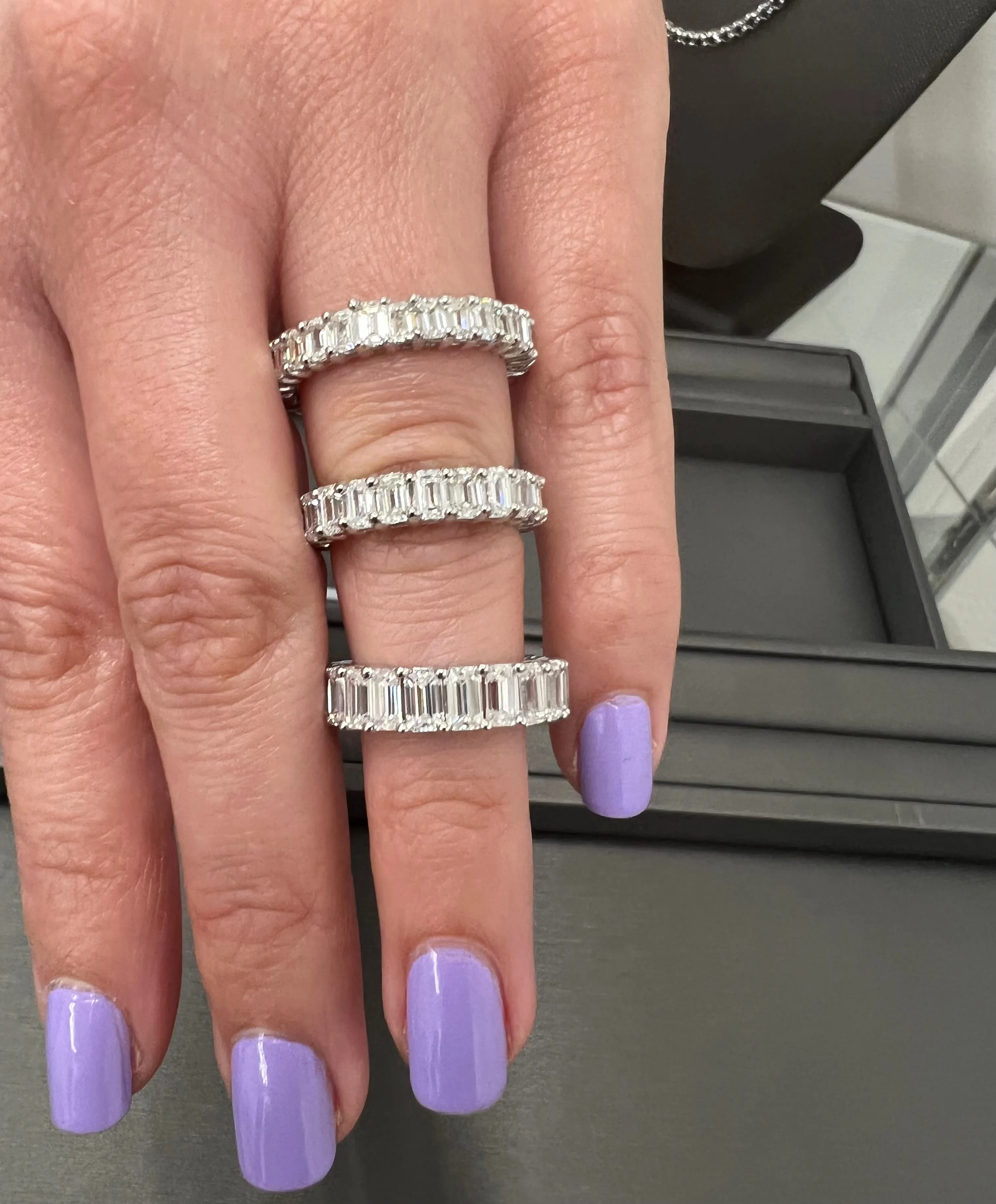 Alon - Emerald Cut  Eternity Band