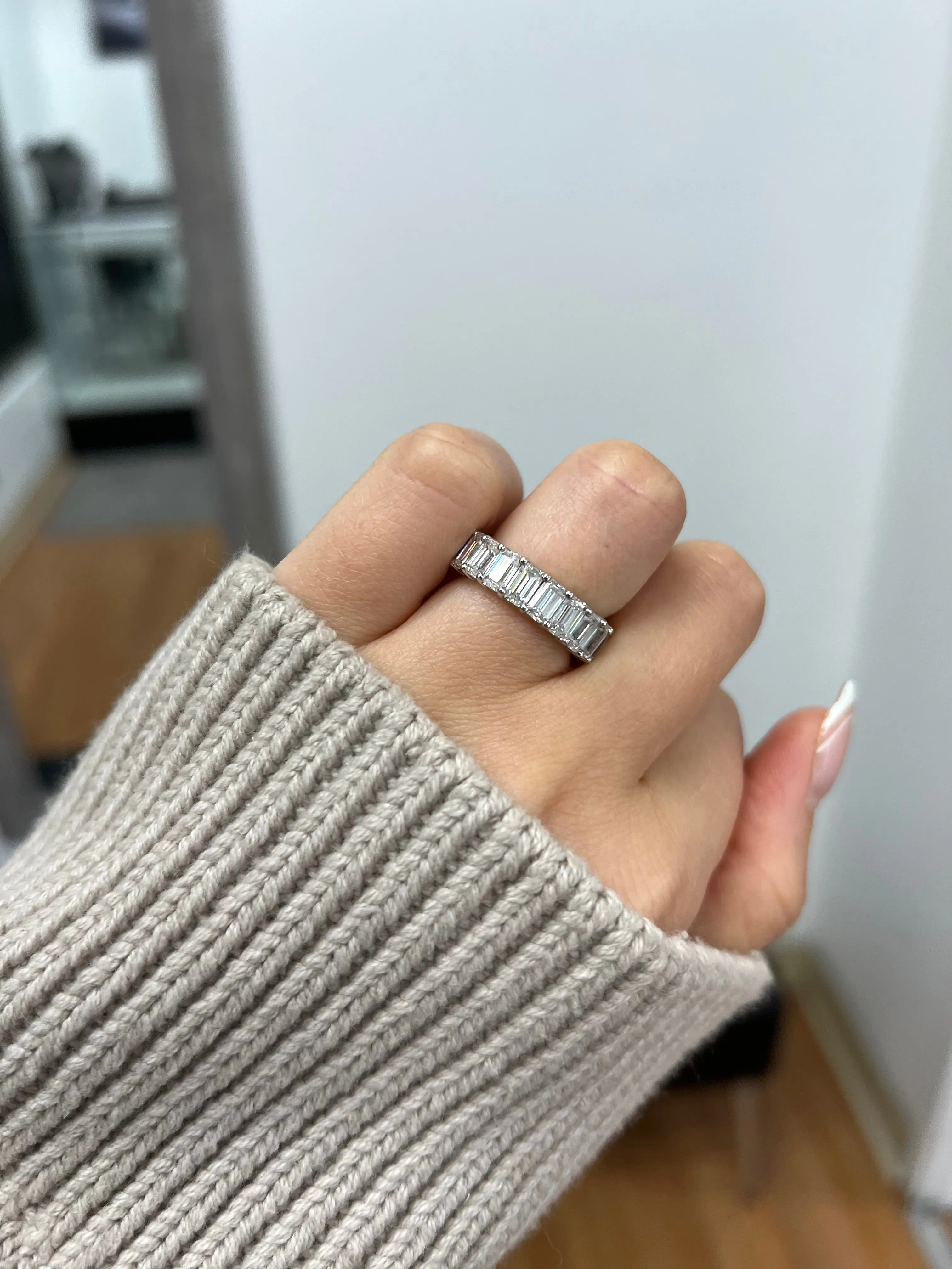 Alon - Emerald Cut  Eternity Band