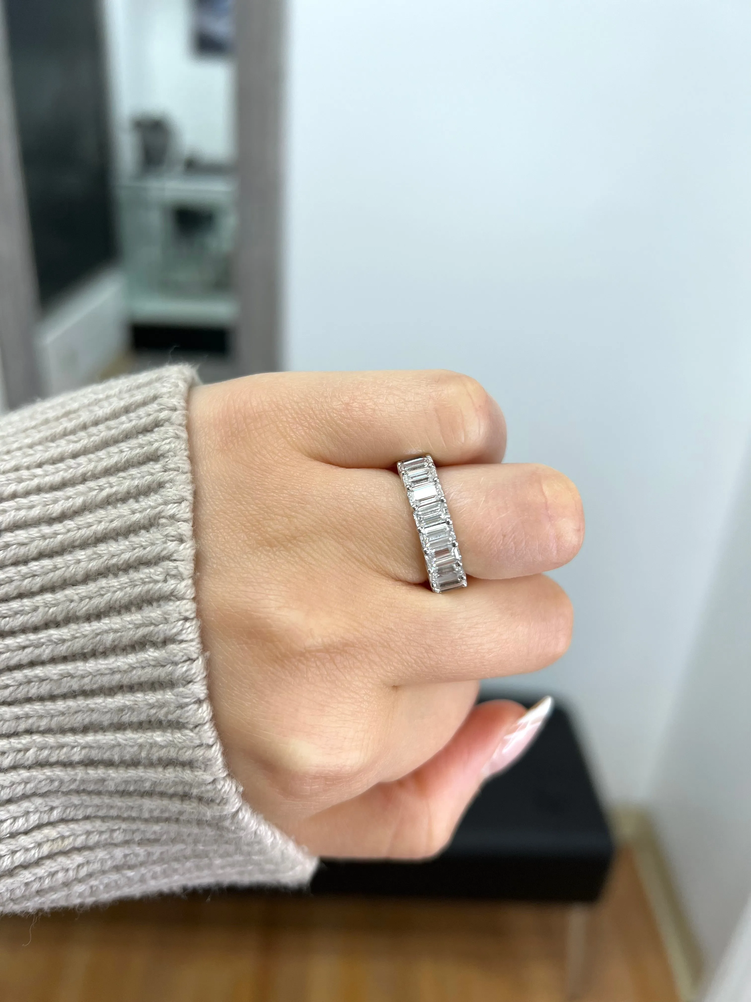 Alon - Emerald Cut  Eternity Band