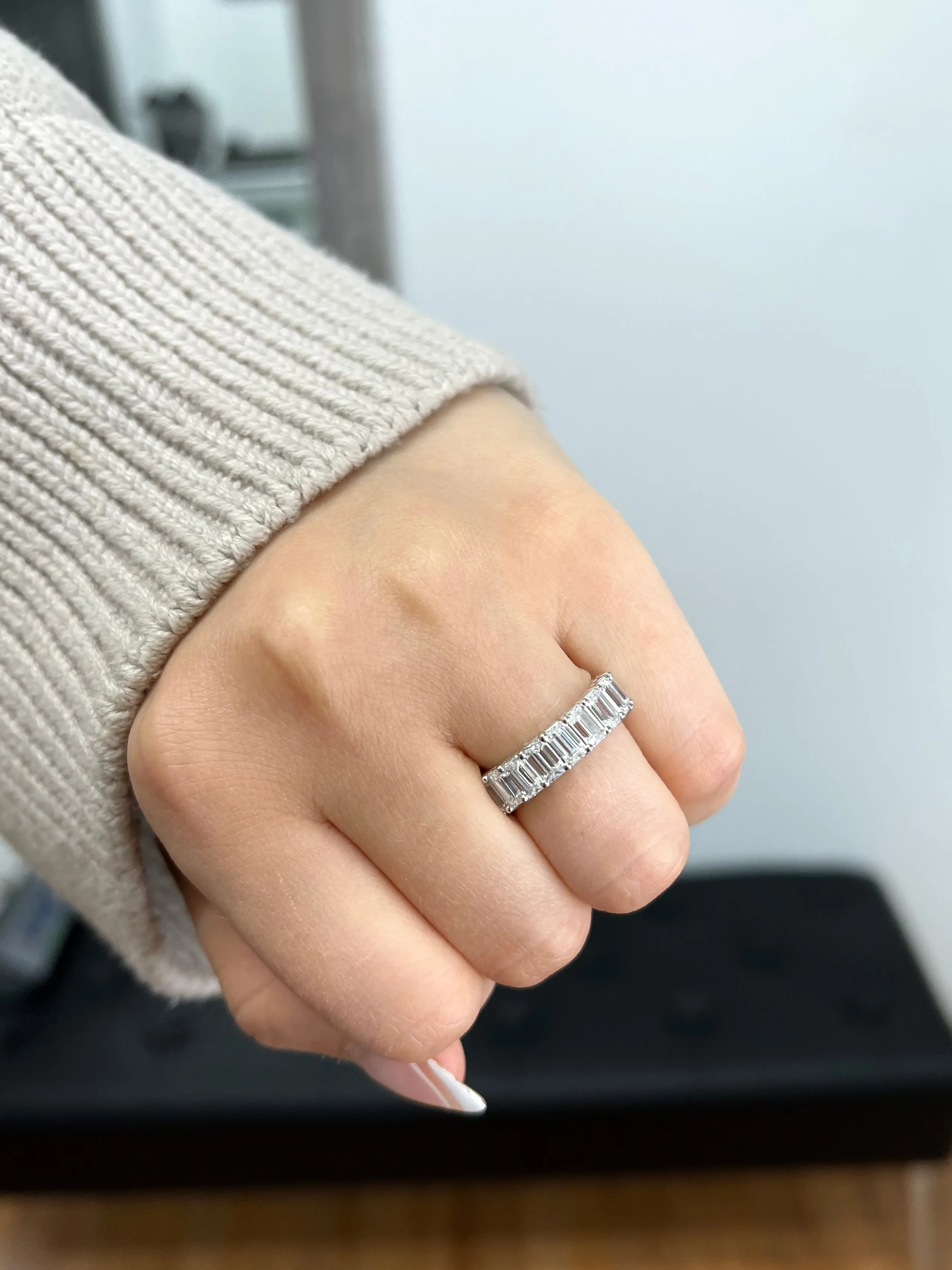 Alon - Emerald Cut  Eternity Band