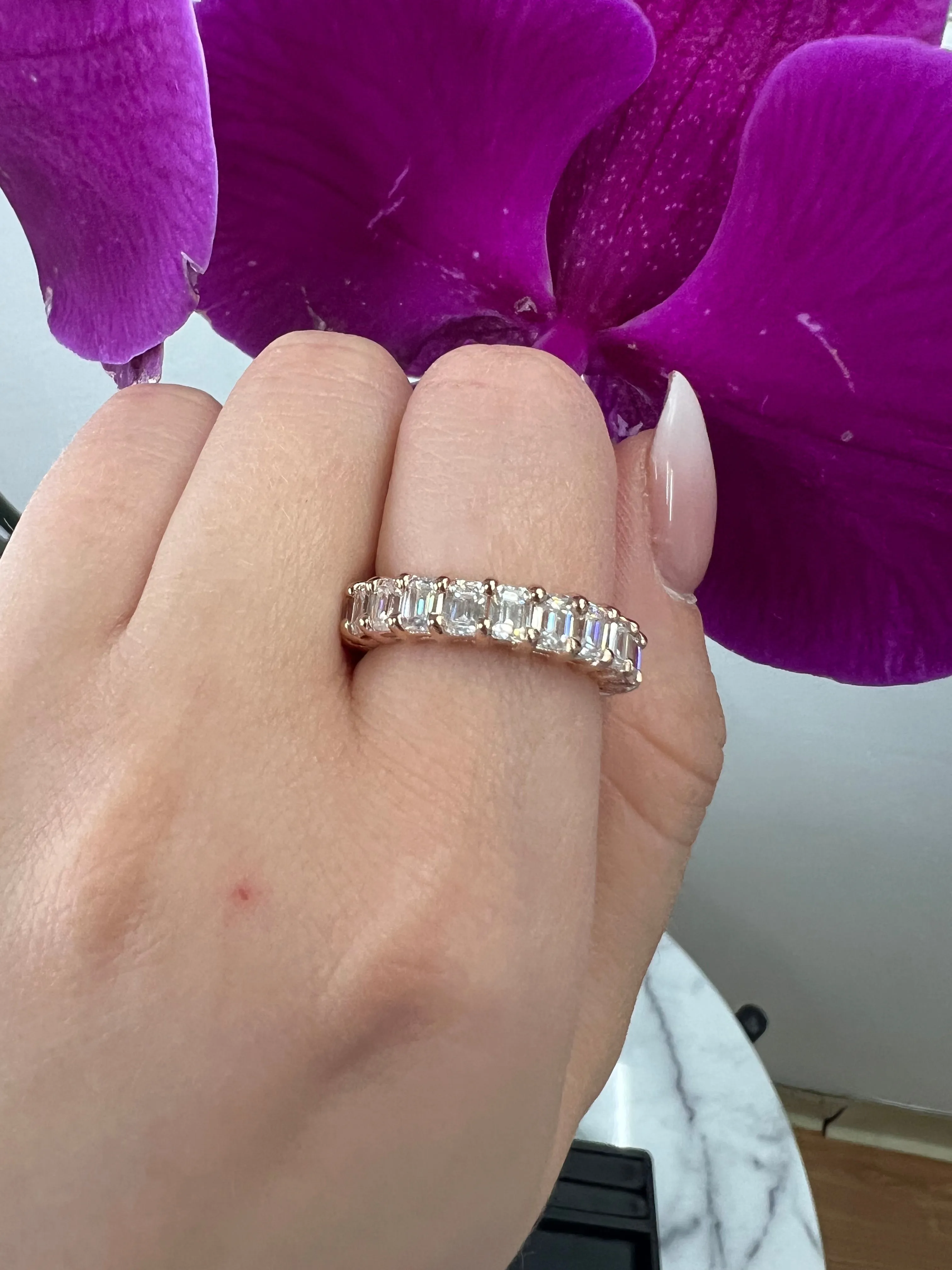 Alon - Emerald Cut  Eternity Band