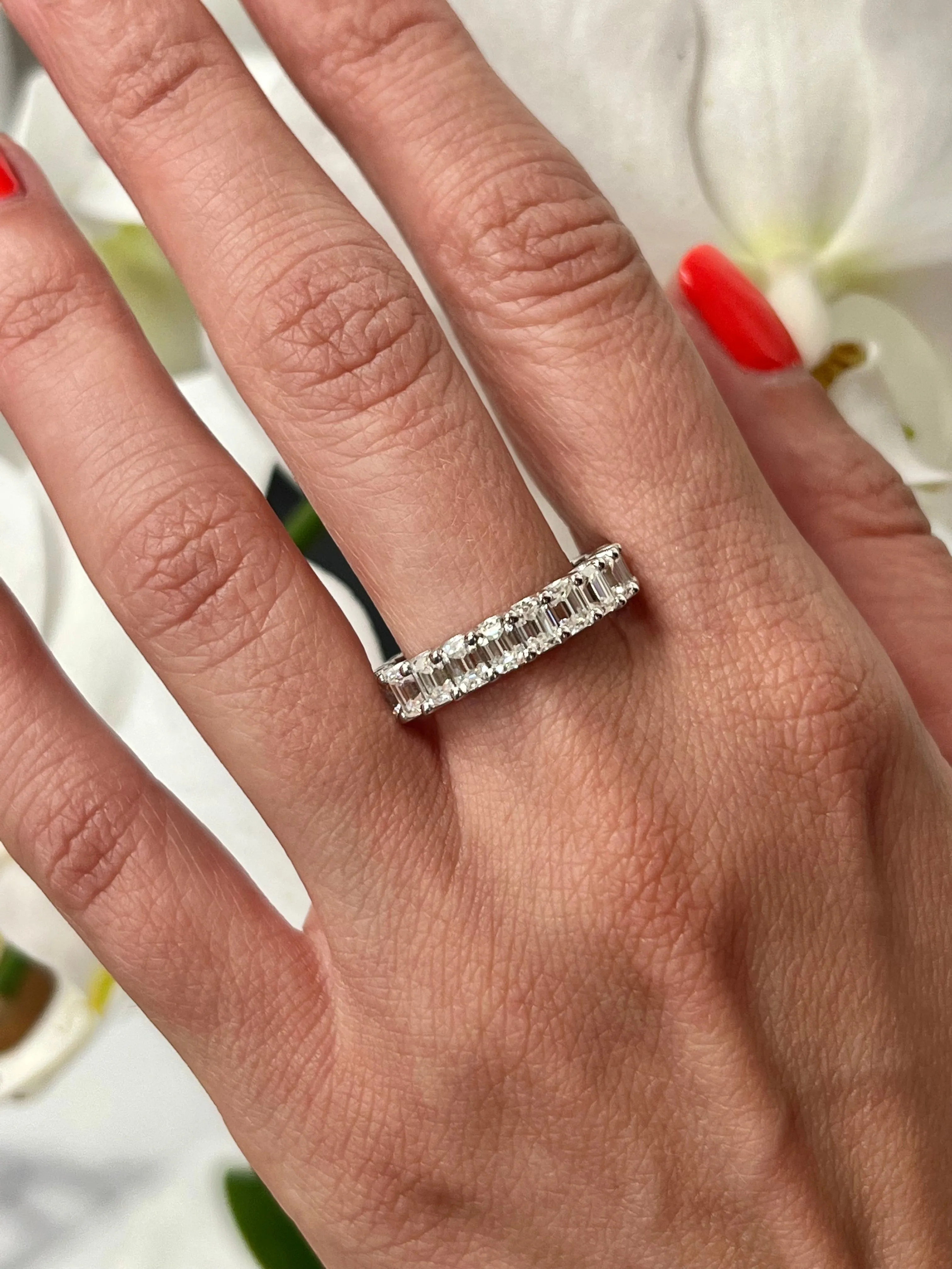 Alon - Emerald Cut  Eternity Band