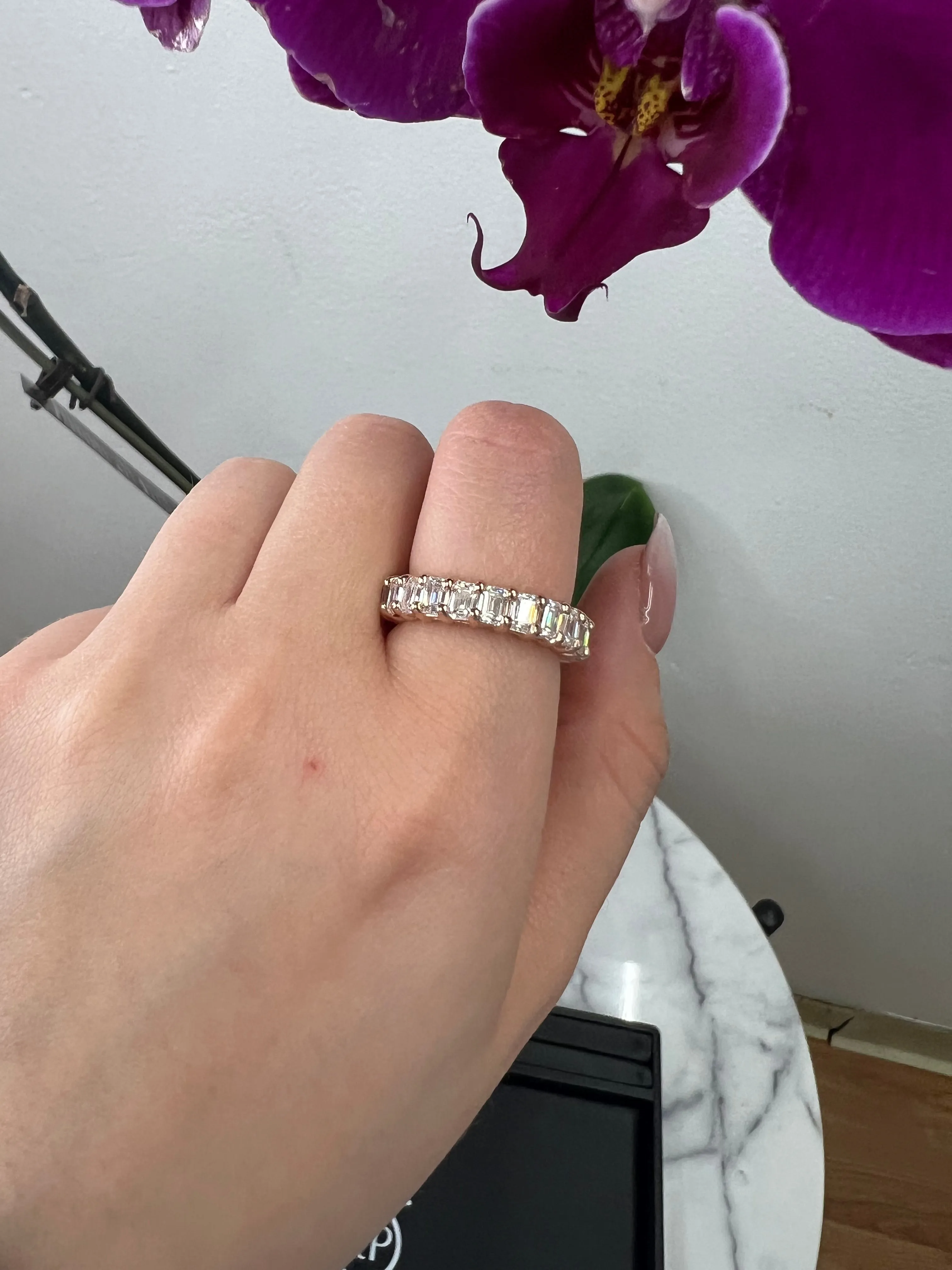 Alon - Emerald Cut  Eternity Band