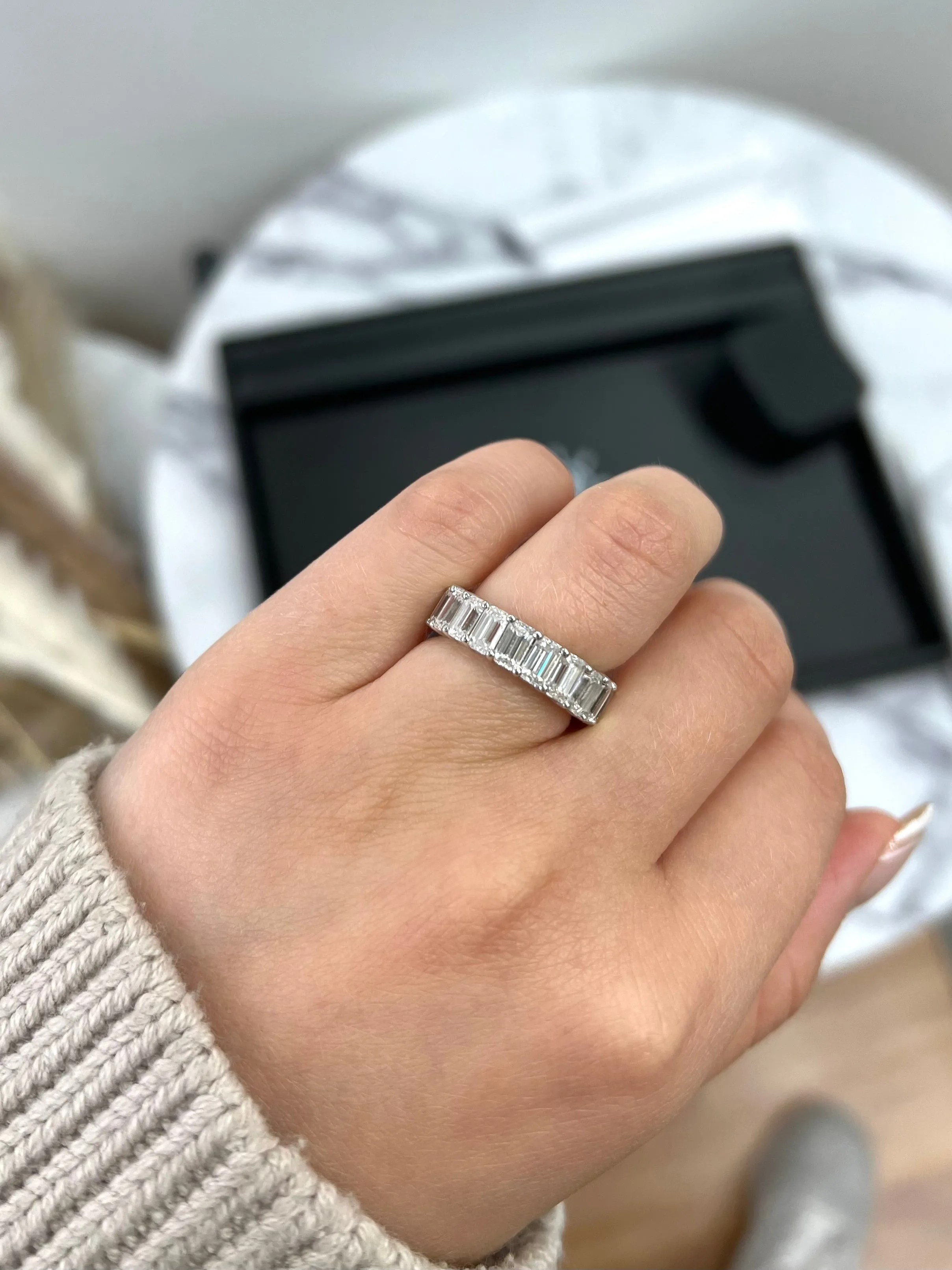 Alon - Emerald Cut  Eternity Band