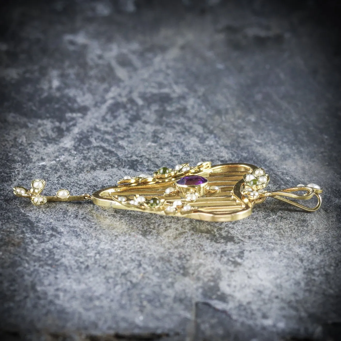 Antique Edwardian Suffragette Pendant 9Ct Gold Circa 1910.