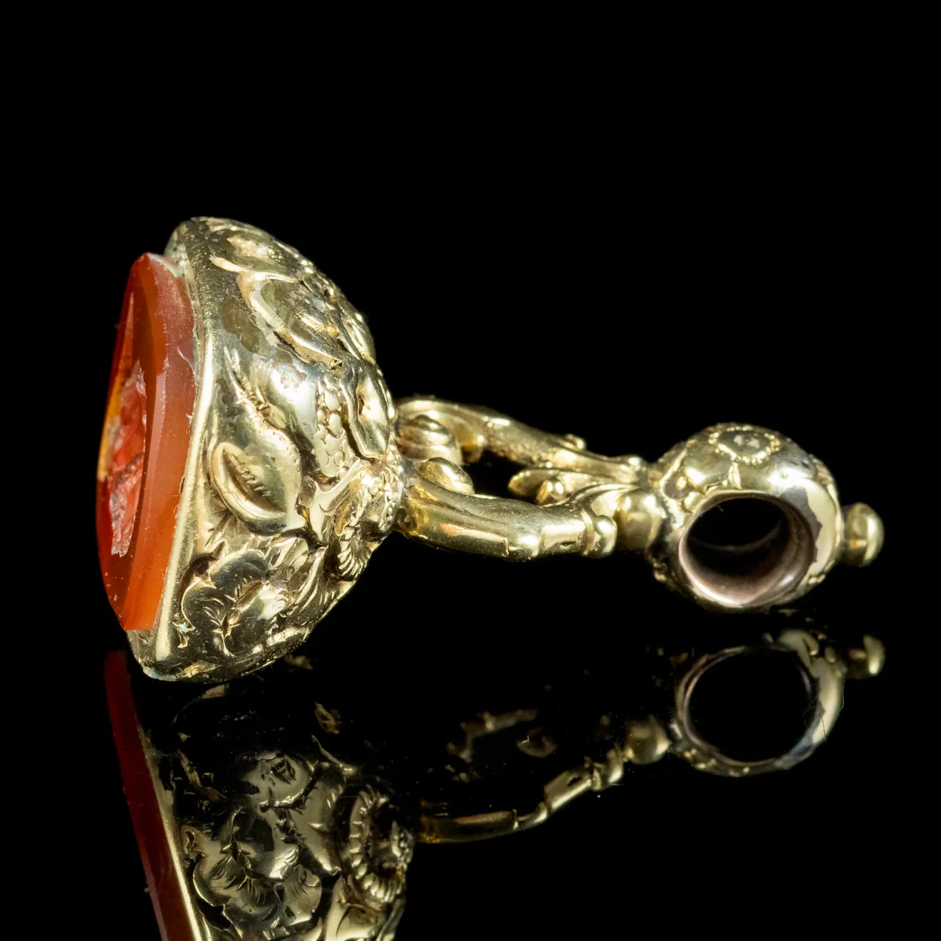 Antique Georgian Intaglio Fob Pendant Carnelian Seal 18ct Gold Circa 1820