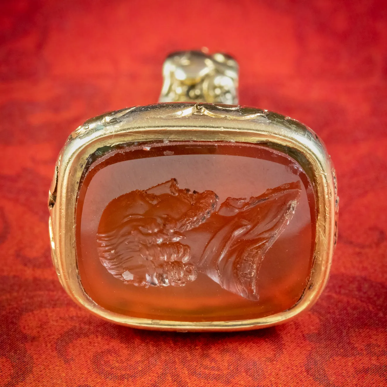 Antique Georgian Intaglio Fob Pendant Carnelian Seal 18ct Gold Circa 1820