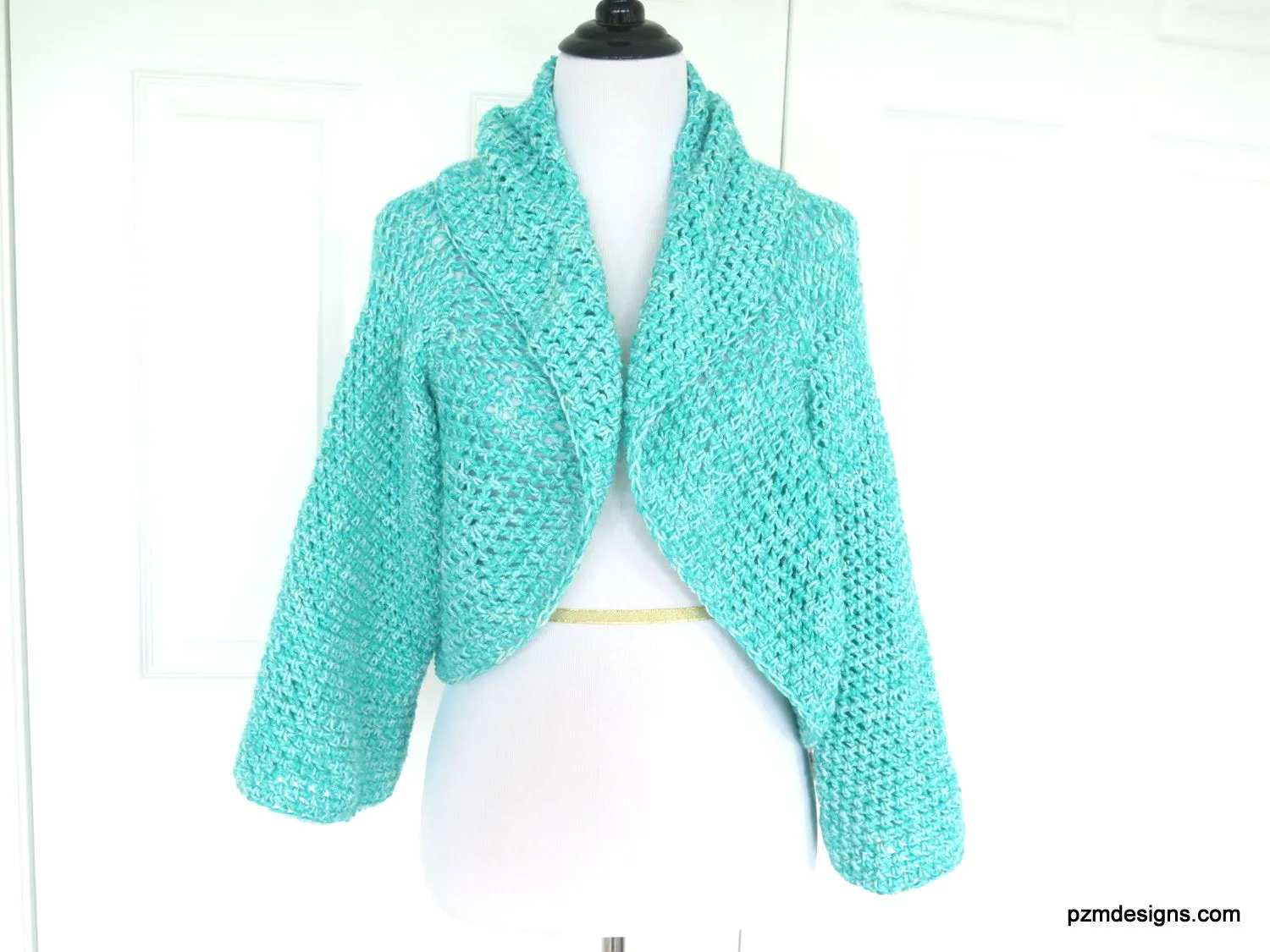 Aqua Plus Size Circle Shrug, Handmade Crochet