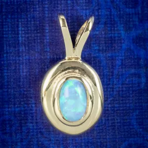 Art Deco Style Opal Pendant 9ct Gold