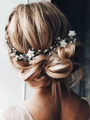 Bandeau coiffe perles et pierres coiffure mariage et bal..Headband  pearls and stones wedding, prom hairstyles.