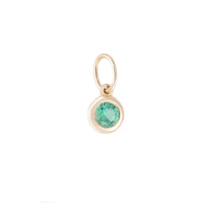 Bezel Emerald Hoop Charm