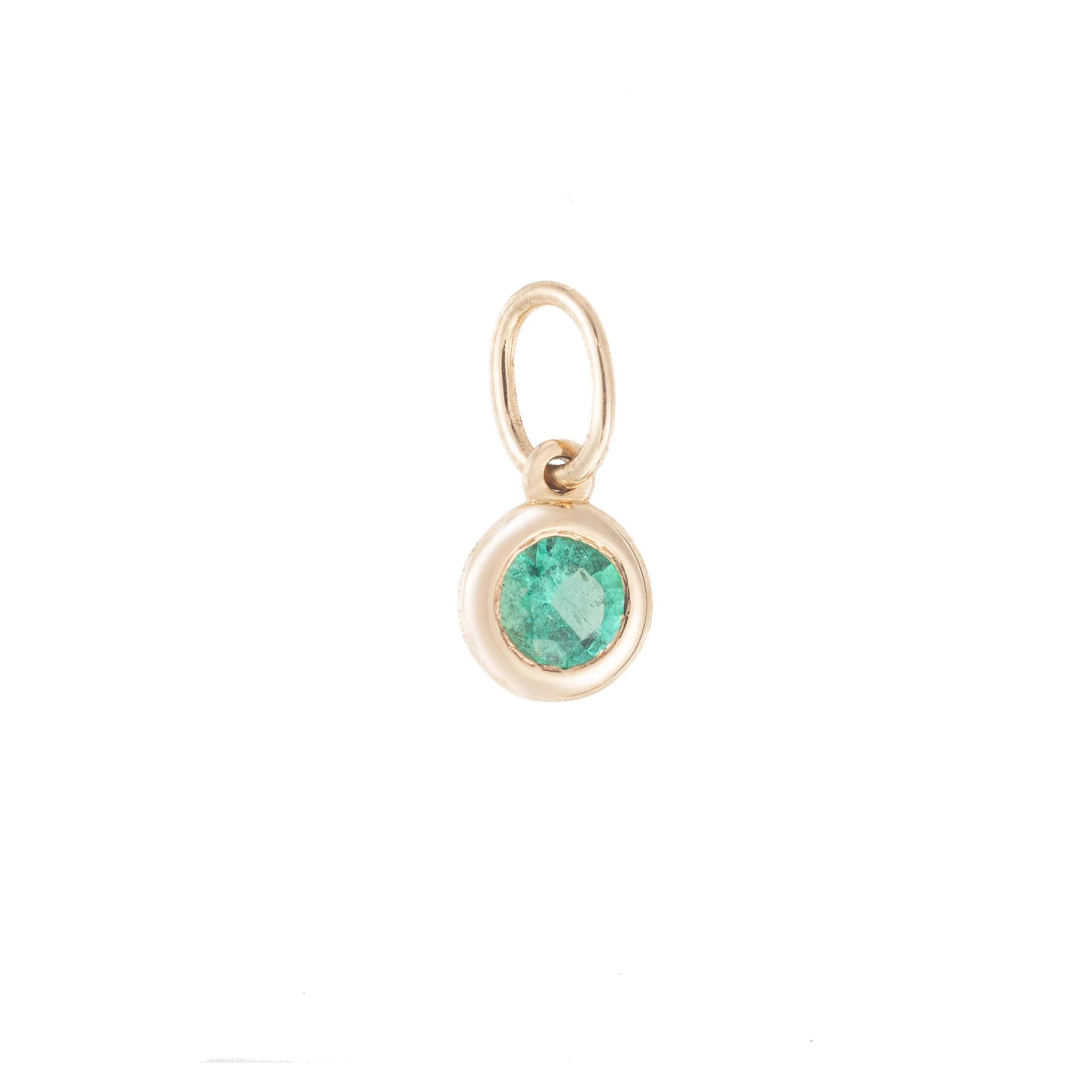 Bezel Emerald Hoop Charm