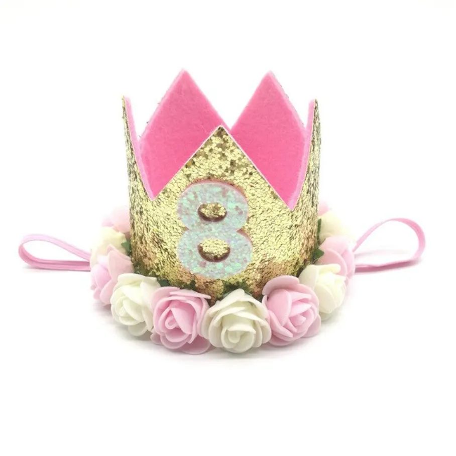 Birthday Party Pink/White Crown