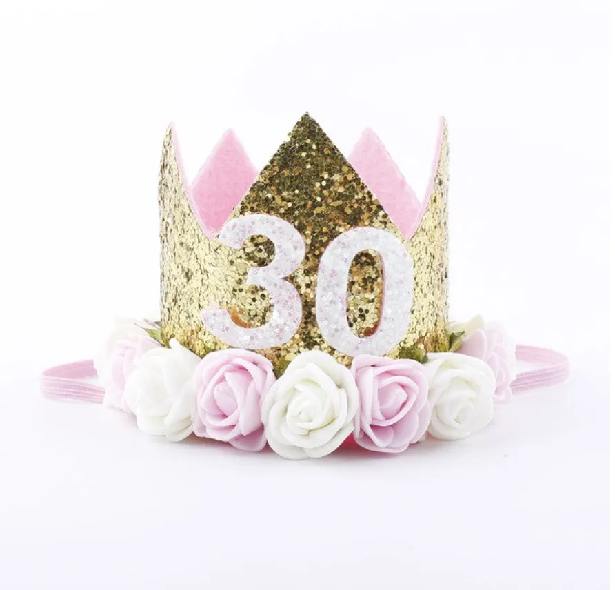 Birthday Party Pink/White Crown