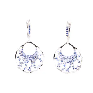 Blue Sapphire Fan Drop Earrings