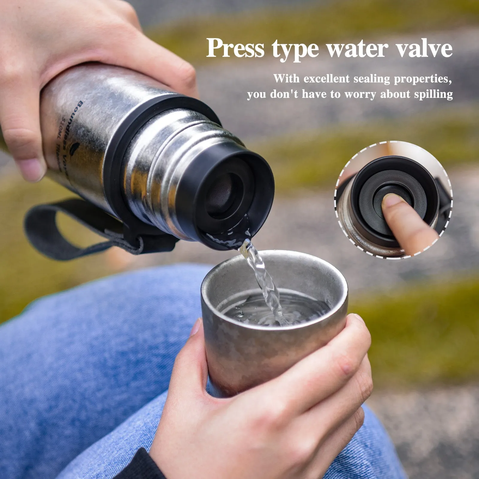 Boundless voyage titanium Vacuum-Insulated Beverage Bottle Large Capacity 510ml Outdoor Portable Vacuum Flask water bottles Hiking water bottle