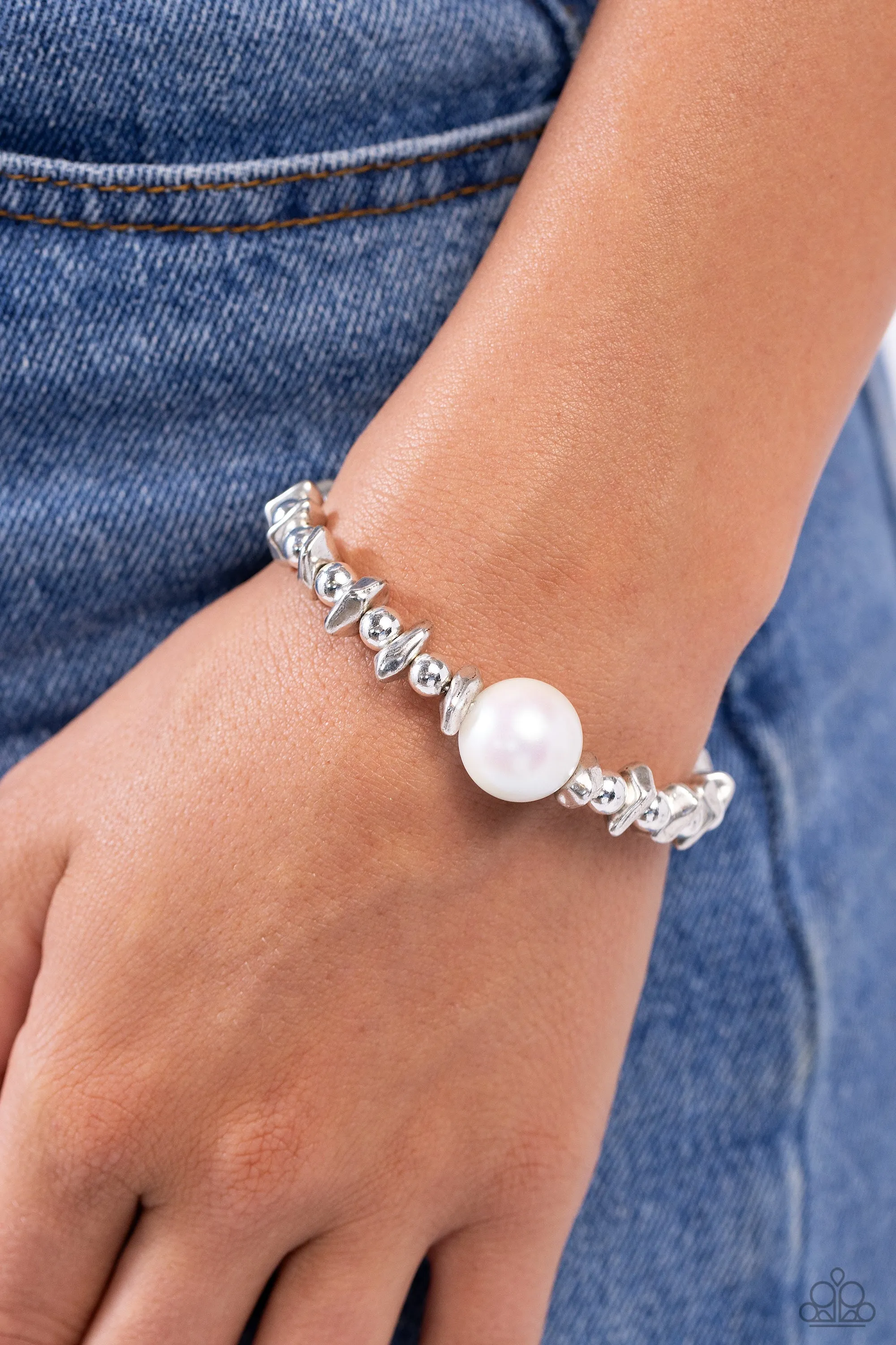 Bracelets Chiseled Class - White Pearl B290